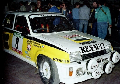 Jean Ragnotti - Pierre Thimonier
18º Rallye de Portugal - Vinho do Porto 1984. Renault 5 Turbo "Tour de Corse" (1465 XD 91). Clasificado 5º.

Del 6 al 10 de Marzo, Estoril, Portugal.
Superficie: asfalto - tierra.

El Rally tenia un total de 2400.00 km de los que 685.00 km divididos en 45 tramos eran especiales.

Tomaron la salida 70 equipos, finalizaron 20.@
Palabras clave: ;Pierre_Thimonier;Renault;Turbo;Grupo_B;Portugal;1984
