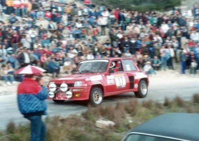 E. Nieto - M. Martà­nez
32º Rally RACE - Costa Blanca 1984. Renault 5 Turbo. Clasificado 9º.

Del 17 al 19 de Marzo, Alicante, España.
Superficie: asfalto.

El Rally tenía un total de 398.61 km cronometrados.

Tomaron la salida 98 equipos, finalizaron 48.@
Palabras clave: Porsche;Grupo_B;RACE;Costa_Blanca;1984