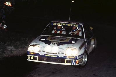 Dario Cerrato - Giuseppe Cerri
68º Targa Florio Rally 1984. Opel Manta 400 (Roma 06277E). Abandonó por motor.
Conrero Squadra Corse

Del 29 al 31 de Marzo, Palermo, Cefalù, Sicilia, Italia.
Superficie: asfalto.

La prueba tenia un total de 595.40 km cronometrados divididos en 32 tramos especiales (uno de ellos fue cancelado SS10 Geraci de 10.10 km)

Tomaron la salida 86 equipos, finalizaron 31.@
Palabras clave: Opel;Targa_Florio;1984;Grupo_B