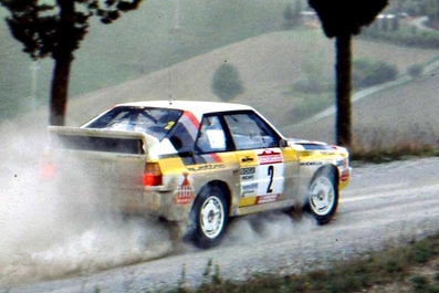 Stig Blomqvist - Bjorn Cederberg
26º Rallye Sanremo 1984. Audi Sport Quattro S1 (IN-NT 2). Abandonó por motor en SS41 Ghizzano 2 de 13,20 km.
Audi Sport

Del 30 de Septiembre al 5 de Octubre, Sanremo, Liguria, Imperia, Italia.
Superficie: asfalto -tierra.

El Rally tenia un total de 2546.29 km de los que 807.69 km divididos en 56 tramos eran especiales, (2 de ellas fueron canceladas SS7 Sante Luce de 12,30 km y SS26 Chiusdino 2 de 17,41 Km).

Se inscribieron 104 equipos, tomaron la salida 100, finalizaron 35.@
Palabras clave: Stig_Blomqvist;Audi;Quattro;Sport;Sanremo;Grupo_B;1984