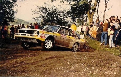 Stig Blomqvist - Björn Cederberg
26º Rallye Sanremo 1984. Audi Sport Quattro S1 (IN-NT 2). Abandonó por motor en SS41 Ghizzano 2 de 13,20 km.
Audi Sport

Del 30 de Septiembre al 5 de Octubre, Sanremo, Liguria, Imperia, Italia.
Superficie: asfalto -tierra.

El Rally tenia un total de 2546.29 km de los que 807.69 km divididos en 56 tramos eran especiales, (2 de ellas fueron canceladas SS7 Sante Luce de 12,30 km y SS26 Chiusdino 2 de 17,41 Km).

Se inscribieron 104 equipos, tomaron la salida 100, finalizaron 35.@
Palabras clave: Stig_Blomqvist;Audi;Sport;Quattro;Grupo_B;Sanremo;1984