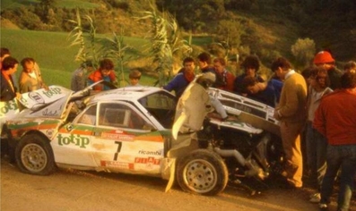 Adartico Vudafieri - Luigi Pirollo
26º Rallye Sanremo 1984. Lancia Rally 037 (TO W67779). Abandonó por accidente en SS18 Monticchiello 1 de 15,52 Km.
Jolly Club Totip

Del 30 de Septiembre al 5 de Octubre, Sanremo, Liguria, Imperia, Italia.
Superficie: asfalto -tierra.

El Rally tenia un total de 2546.29 km de los que 807.69 km divididos en 56 tramos eran especiales, (2 de ellas fueron canceladas SS7 Sante Luce de 12,30 km y SS26 Chiusdino 2 de 17,41 Km).

Se inscribieron 104 equipos, tomaron la salida 100, finalizaron 35.@
Palabras clave: Lancia;Sanremo;1984;Grupo_B;Crash