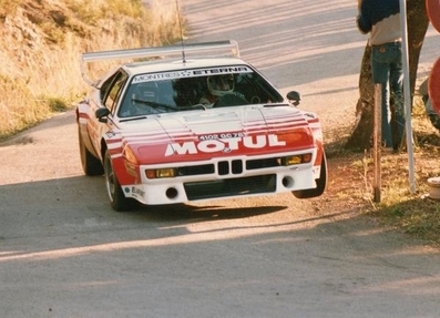 Bernard Béguin - Jean-Jacques Lenne
27º Critérium Alpin - Behra 1984. BMW M1 (4102 QC 78). Abandonó, desconocemos el motivo.
BMW Motul

Del 14 al 15 de Abril, Grasse, Francia.
Superficie: asfalto.

Tomaron la salida 106 equipos, finalizaron 56.@
Palabras clave: BMW;M1;Behra_Alpin;Grupo_B;1984