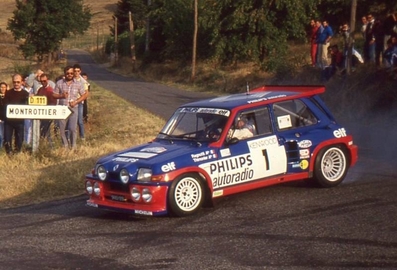 Jean Ragnotti - Pierre Thimonier
44º Tour de France Automobile 1985. Renault 5 Maxi Turbo (9489 YB 91). Clasificado 1º.
Renault Elf Philips

Del 21 al 24 de Octubre, Paris - Niza, Francia.
Superficie: asfalto.

Tomaron la salida 72 equipos, finalizaron 34.@
Palabras clave: Renault;Maxiturbo;Francia;Grupo_B;1985