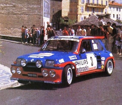 Jean Ragnotti - Pierre Thimonier
29º Tour de Corse - Rallye de France 1985. Renault 5 Maxiturbo (9489 YB 91). Clasificado 1º.

Del 2 al 4 de Mayo, Ajaccio, Córcega, Francia.
Superficie: asfalto.

El Rally tenia un total de 1603.00 km de los que 1122.25 km divididos en 30 tramos eran especiales (1 de ellos fue cancelado, SS5 Sartene - Zonza de 44.23 km, por el fatal accidente de Attilio Bettega en el tramo anterior, SS4 Zerubia - Santa Giulia de 30.60 km).

Tomaron la salida 139 equipos, finalizaron 45.@
Palabras clave: ;Renault;Maxiturbo;Grupo_B;Corse;Corcega;1985