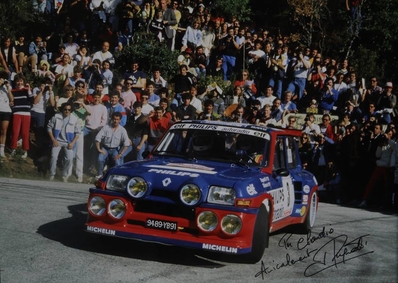 Jean Ragnotti - Pierre Thimonier
29º Tour de Corse - Rallye de France 1985. Renault 5 Maxiturbo (9489 YB 91). Clasificado 1º.

Del 2 al 4 de Mayo, Ajaccio, Córcega, Francia.
Superficie: asfalto.

El Rally tenia un total de 1603.00 km de los que 1122.25 km divididos en 30 tramos eran especiales (1 de ellos fue cancelado, SS5 Sartene - Zonza de 44.23 km, por el fatal accidente de Attilio Bettega en el tramo anterior, SS4 Zerubia - Santa Giulia de 30.60 km).

Tomaron la salida 139 equipos, finalizaron 45.

© Claudio Cavion
@@
Palabras clave: ;Renault;Maxiturbo;Corse;Corcega;Grupo_B;1985