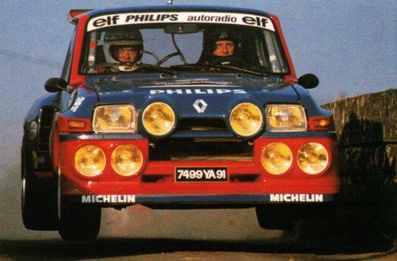 Jean Ragnotti - Pierre Thimonier
18º Critérium International de Touraine 1985. Renault 5 MaxiTurbo (7499 YA 91). Clasificado 2º.
Renault Elf Philips

Del 9 al 10 de Marzo, Tours, L'Ile-Bouchard.
Superficie: asfalto.

El Rally tenia 2 etapas con un total de 814.00 km de los que 396.48 km divididos en 27 tramos eran especiales.

Tomaron la salida 113 equipos, finalizaron 55.@
Palabras clave: Renault;Maxiturbo;Touraine;1985;Grupo_B