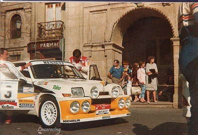 Carlos Sainz Cenamor - Antonio Boto
7º Rally San Froilan 1985. Renault 5 Maxiturbo (2-M-2527-P). Abandonó por accidente.

Del 12 al 13 de Octubre
Superficie: asfalto.

Tomaron la salida 55 equipos, finalizaron 28.@
Palabras clave: ;Renault;Maxiturbo;Grupo_B;San_Froilan;1985;Personajes