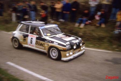 François Chatriot - Michel Périn
7º Rallye des Garrigues - Languedoc-Roussillon 1986. Renault 5 Maxiturbo (27 FJE 75). Clasificado 1º.

Del 3 al 6 de Abril, Nimes, Francia
Superficie: asfalto

El Rally tenía un total de 501.90 km cronometrados divididos en 20 tramos especiales.

Tomaron la salida 102 equipos, finalizaron 44.@
Palabras clave: ;Renault;Maxiturbo;Grupo_B;Garrigues;1986