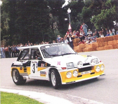 Carlos Sainz Cenamor - Antonio Boto
22º Rally Catalunya 1986. Renault 5 Maxiturbo (VA-4650-M). Clasificado 2º. 
FASA Renault

Del 23 al 26 de Octubre, Barcelona, Catalunya, España.
Superficie: asfalto.

El Rally tenia un total de 1246.00 km de los que 417.00 km divididos en 30 tramos eran especiales.

Tomaron la salida 84 equipos, finalizaron 49.@
Palabras clave: Renault;Maxiturbo;Grupo_B;1986;Catalunya;España;Spain