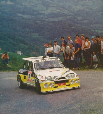 Carlos Sainz Cenamor - Antonio Boto
23º Rallye Internacional Principe de Asturias 1986. Renault 5 Maxiturbo (2-M-5368-P). Clasificado 2º.

A 2m 1s del Lancia Delta S4 (TO-77891E) de Fabrizio Tabaton - Luciano Tedeschini.

Del 19 al 21 de Septiembre, Oviedo, España.
Superficie: asfalto.

El Rally tenia un total de 293.70 km cronometrados divididos en 24 tramos especiales.

Tomaron la salida 57 equipos, finalizaron 34.
@
Palabras clave: ;Grupo_B;Renault;Maxiturbo;Asturias;1986;España;Spain