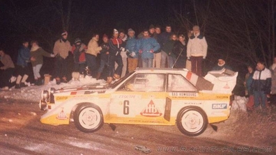 Hannu Mikkola - Arne Hertz
54º Rallye Automobile de Monte-Carlo 1986. Audi Sport Quattro S1 E2 (IN-NW 4). Clasificado 3º.
Audi Sport

Del 18 al 24 de Enero, Monte-Carlo.
Superficie: asfalto - nieve.

El Rally tenía un total de 3984.00 km de los que 881.20 km divididos en 36 tramos eran especiales.

Tomaron la salida 156 equipos, finalizaron 65.@
Palabras clave: Audi;Sport;Quattro;Montecarlo;1986;Grupo_B