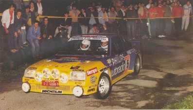 Benigno (Beny) Fernández - Jose Luis Orozco
23º Rally Principe de Asturias 1986. Opel Manta 400 (O-Z-4698-P). Clasificado 4º.

Del 19 al 21 de Septiembre, Oviedo, España.
Superficie: asfalto.

El Rally tenia un total de 293.70 km cronometrados divididos en 24 tramos especiales.

Tomaron la salida 57 equipos, finalizaron 34.

COPYRIGHT Joan Aymami Fotoracing
@
Palabras clave: ;Opel;Manta;Grupo_B;Asturias