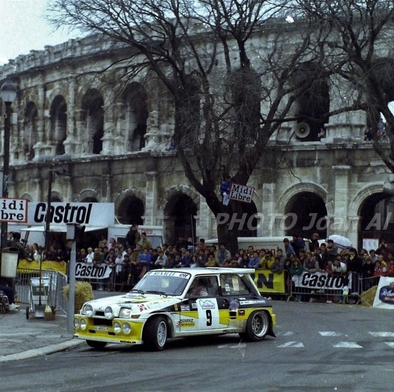 1º Rallye Sprint de Nimes 1986
Carlos Sainz
Renault 5 Maxiturbo (VA-4650-M)

El 7 de Abril en Nimes, Francia.
Superficie: asfalto con 1.24 km cronometrado.

Evento de exhibición (sin copiloto) el dí­a después de la finalización del 7º Rallye des Garrigues-Languedoc-Roussillon.

© Joan Al
@
Palabras clave: ;Nimes;Renault;Maxiturbo;Grupo_B;1986;Evento_exhibicion
