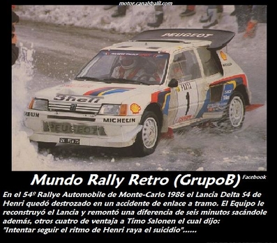 Timo Salonen - Seppo Harjanne
54º Rallye Automobile de Monte-Carlo 1986. Peugeot 205 Turbo 16 E2. Clasificado 2º.
Palabras clave: Timo_Salonen;Montecarlo;1986;Grupo_B;nieve;Mundo_Rally_Retro