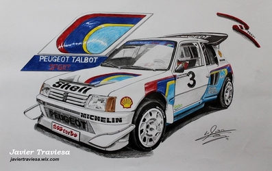 Peugeot 205 Turbo 16 E2
Dibujo de Javier Traviesa
Palabras clave: Dibujos;1985;1986;