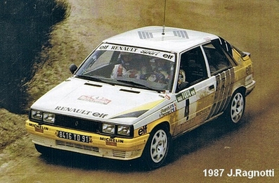 Jean Ragnotti - Pierre Thimonier
21º Rallye de Portugal Vinho do Porto 1987. Renault 11 Turbo (8416 YD 91). Clasificado 2º.

Del 11 al 14 de Marzo, Estoril, Cascais, Lisboa, Portugal.
Superficie: asfalto - tierra.

El Rally tenia un total de 2,088.23 Km de los que 603.50 Km divididos en 37 tramos, eran especiales.

Tomaron la salida 94 equipos, finalizaron 36.@
Palabras clave: ;Renault;Turbo;Portugal;1987