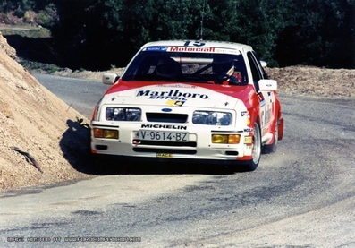 Carlos Sainz Cenamor - Antonio Boto
31º Tour de Corse - Rallye de France 1987. Ford Sierra RS Cosworth (V-9614-BZ). Clasificado 7º.

Del 7 al 9 de Mayo, Ajaccio, Córcega, Francia.
Superficie: asfalto.

El Rally tenia un total de 1367.02 km de los que 618.20 km divididos en 24 tramos eran especiales.

Se inscribieron 103 equipos, tomaron la salida 95, finalizaron 35.@
Palabras clave: ;Ford;Sierra;Cosworth;Corcega;1987;Corse