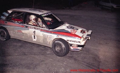 Bruno Saby - Jean-François Fauchille
57º Rallye Automobile de Monte-Carlo 1989. Lancia Delta Integrale (TO 54902H). Clasificado 3º.

Del 21 al 26 de Enero, Monte-Carlo.
Superficie: asfalto - nieve.

El Rally tenia un total de 2872.82 km, de los que 613.25 km, divididos en 24 tramos, eran especiales.

Tomaron la salida 172 equipos, finalizaron 83.@
Palabras clave: ;Lancia;Delta;Integrale;Montecarlo;1989