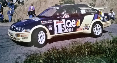 Franco Cunico - Massimo Sghedoni
33º Tour de Corse - Rallye de France 1989. Ford Sierra RS Cosworth (D372 TAR). Clasificado 7º.

Del 23 al 26 de Abril, Ajaccio, Córcega, Francia.
Superficie: asfalto.

El Rally tenia un total de 1439.85 km de los que 628.71 km divididos en 33 tramos eran especiales.

Se inscribieron 85 equipos, tomaron la salida 79, finalizaron 39.@
Palabras clave: ;Ford;Sierra;RS;Cosworth;Corse;Corcega;1989
