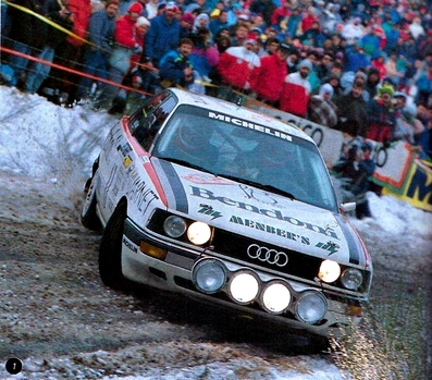 Paola De Martini - Umberta Gibellini
57º Rallye Automobile de Monte-Carlo 1989. Audi 90 Quattro (33640). Clasificada 9ª de la general y 1ª en copa de damas.

Del 21 al 26 de Enero, Monte-Carlo.
Superficie: asfalto - nieve.

El Rally tenia un total de 2872.82 km, de los que 613.25 km, divididos en 24 tramos, eran especiales.

Tomaron la salida 172 equipos, finalizaron 83.@
Palabras clave: ;Audi;Quattro;Montecarlo;1989;Nieve