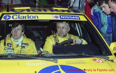 Per Eklund - Dave Whittock
57º Rallye Automobile de Monte-Carlo 1989. Nissan March Turbo (KNY54NU440). Abandonó por la suspensión del coche quedando clasificado 85º.

Del 21 al 26 de Enero, Monte-Carlo.
Superficie: asfalto - nieve.

El Rally tenia un total de 2872.82 km, de los que 613.25 km, divididos en 24 tramos, eran especiales.

Tomaron la salida 172 equipos, finalizaron 83.@
Palabras clave: ;Nissan;March;Turbo;Montecarlo;1989;Personajes