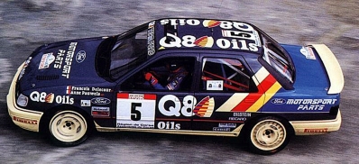 François Delecour - Anne-Chantal Pauwels
35º Tour de Corse - Rallye de Francia 1991. Ford Sierra RS Cosworth 4x4 (H314 OEV). Abandonó por la transmisión en SS22 Fango - Partinello - 31.48 km.

Del 28 de Abril al 1 de Mayo, Ajaccio, Córcega, Francia.
Superficie: asfalto.

El Rally tenia un total de 1384.51 km de los que 625.91 km divididos en 27 tramos eran especiales.

Tomaron la salida 101 equipos, finalizaron 43.@

Palabras clave: ;Ford;Sierra;RS;Cosworth;Corcega;1991;Corse