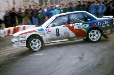 Kenneth Ericksson - Stefan Parmander
59º Rallye Automobile de Monte-Carlo 1991. Mitsubishi Galant VR-4 (H12 MRE). Abandonó sin combustible en SS19 Moulinet - La Bollène Vésubie 1 de 22.21 km.

Del 24 al 30 de Enero, Monte-Carlo.
Superficie: asfalto - nieve.

El Rally tenia un total de 3390.27 km de los que 628.64 km divididos en 27 tramos eran especiales.

Tomaron la salida 167 equipos, finalizaron 75.@
Palabras clave: ;Mitsubishi;Galant;Montecarlo;1991