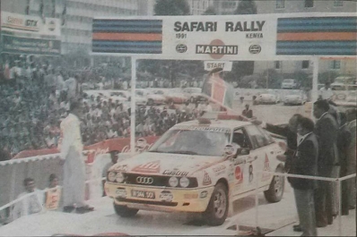 Rudolf (Rudi) Stohl - Reinhard Kaufmann
39º Martini Safari Rally Kenya 1991. Audi 90 Quattro (W246.001). Abandonó por la bomba de aceite.

Del 27 de Marzo al 1 de Abril, Nairobi, Kenya, África.
Superficie: tierra.

El Rally tenia un total de 4520.76 km con 79 controles horarios.

Tomaron la salida 57 equipos, finalizaron 27.@
Palabras clave: Audi;Quattro;Safari;1991