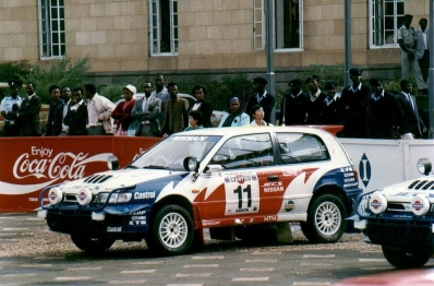 David Llewellin - Peter Diekmann
39º Martini Safari Rally Kenya 1991. Nissan Sunny GTI-R (H2 NME). Abandonó por accidente de tráfico durante TC10.
Nissan Motorsports Europe

Del 27 de Marzo al 1 de Abril, Nairobi, Kenya, África.
Superficie: tierra.

El Rally tenia un total de 4520.76 km con 79 controles horarios.

Tomaron la salida 57 equipos, finalizaron 27.@
Palabras clave: Nissan;Sunny;GT-R;Safari;1991