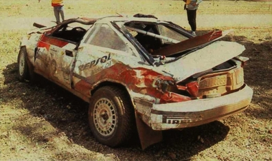 Carlos Sainz Cenamor - Lui­s Moya
4º Commonwealth Bank Rally Australia 1991. Toyota Celica GT-4 (ST165) (K-AM 4083). Abandonó por accidente en SS14 Bunnings Central de 6.33 Km.

Del 20 al 24 Septiembre, Perth, Australia.
Superficie: tierra.

El Rally tenia un total de 2,072.12 Km de los que 592.59 Km divididos en 39 tramos eran especiales.

Se inscribieron 59 equipos, tomaron la salida 59, finalizaron 36.

© Ricardo Muñoz Llorca
@
Palabras clave: ;Toyota;Celica;ST165;Australia;1991;crash