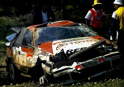 Carlos Sainz Cenamor - Luàis Moya
4º Commonwealth Bank Rally Australia 1991. Toyota Celica GT-4 (ST165) (K-AM 4083). Abandonó por accidente en SS14 Bunnings Central de 6.33 Km.

Del 20 al 24 Septiembre, Perth, Australia.
Superficie: tierra.

El Rally tenia un total de 2,072.12 Km de los que 592.59 Km divididos en 39 tramos eran especiales.

Se inscribieron 59 equipos, tomaron la salida 59, finalizaron 36.@
Palabras clave: ;Toyota;Celica;ST165;Australia;1991;crash