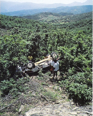 Carlos Sainz Cenamor - Luís Rodríguez Moya
39º Acropolis Rally 1992. Toyota Celica Turbo 4WD (ST185). Abandonó por el accidente de la foto en SS13 Rendina de 27,31 Km.

Del 31 de Mayo al 3 de Junio, Atenas, Grecia.
Superficie: tierra.

El Rally tenia un total de 1886.51 km de los que 564.06 km divididos en 40 tramos eran especiales.

Tomaron la salida 74 equipos, finalizaron 39.@
Palabras clave: ;Toyota;Celica;Turbo;crash;Acropolis;1992;Grecia