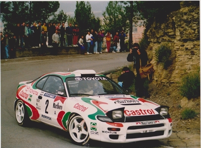 Juha Kankkunen - Nicky Grist
29º Rallye Catalunya - Costa Brava - Rallye de España 1993. Toyota Celica Turbo 4WD -ST185- (K-AM 5951). Clasificado 3º.

Foto en SS Talamanca (Estenalles 