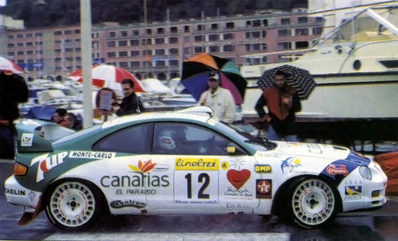 José Maria Ponce - Gaspar Leòn
65º Rallye Automobile de Monte-Carlo 1997. Toyota Celica GT-Four -ST205- (AL 551 SB). Abandonó por accidente en SS13 Sisteron - Thoard - 36.67 km.

Del 18 al 22 de Enero, Monte-Carlo.
Superficie: asfalto - nieve.

El Rally tenia un total de 1704.90 km de los que 398.31 km divididos en 18 tramos, eran especiales.

Tomaron la salida 23 equiposs, finalizaron 17.@
Palabras clave: Toyota;Celica;GT-Four;ST205;Montecarlo;1997;parque_cerrado