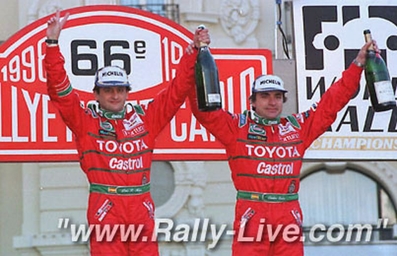 66º Rallye Automobile de Monte-Carlo 1998
Podium
Carlos Sainz - Luís Moya, clasificado 1º, con Toyota Corolla WRC (K-AM 307)

Del 19 al 21 de Enero, Monte-Carlo.
Superficie: asfalto - nieve.

El Rally tenia un total de 1454.53 km de los que 359.19 km divididos en 18 tramos eran especiales.

Tomaron la salida 106 equipos, finalizaron 60.@
Palabras clave: Montecarlo;1998;Personajes