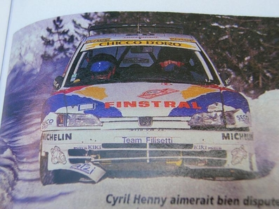 Cyril Henny - Aurore Maëder-Brand
66º Rallye Automobile de Monte-Carlo 1998. Peugeot 306 Maxi. Clasificado 17º.

Del 19 al 21 de Enero, Monte-Carlo .
Superficie: asfalto - nieve.

El Rally tenia un total de 1454.53 km de los que 359.19 km divididos en 18 tramos eran especiales.

Tomaron la salida 106 equipos, finalizaron 60.@
Palabras clave: Peugeot;Montecarlo;1998