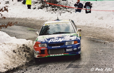 Gustavo Trelles - Jorge Del Buono
9º Rallye Automobile de Monte-Carlo 2001. Mitsubishi Lancer Evo VI (GG-HU 395). Clasificado 11º.

Del 18 al 21 de Enero, Mónaco.
Superficie: asfalto - nieve.

El Rally tenia un total de 1738.81 km de los que 392.18 km divididos en 15 tramos eran especiales, (una de ellas fue cancelada SS10 Comps 2 de 20.53 Km).

Se inscribieron 60 equipos, tomaron la salida 56, finalizaron 27.

© Petr Fitz
@@
Palabras clave: Mitsubishi;Lancer;Montecarlo;2001;Nieve