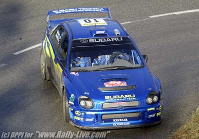 Tommi Mäkinen - Kaj Lindström
70º Rallye Automobile de Monte-Carlo 2002. Subaru Impreza S7 WRC '01 (X28 SRT). Clasificado 1º.
555 Subaru WRT

Del 18 al 20 de Enero, Monaco.
Superficie: asfalto - nieve.

El Rally tenia un total de 1424.55 km km de los que 396.78 km divididos en 15 tramos eran especiales, (una de ellas fue cancelada SS2 Sisteron - Thoard 1 de 36.73 Km).

Se inscribieron 55 equipos, tomaron la salida 54, finalizaron 26.@
Palabras clave: Subaru;Impreza;WRC;Montecarlo;2002