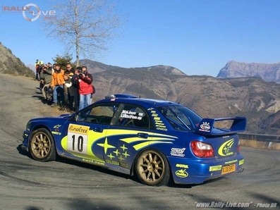 Tommi Mäkinen - Kaj Lindström
70º Rallye Automobile de Monte-Carlo 2002. Subaru Impreza S7 WRC '01 (X28 SRT). Clasificado 1º.
555 Subaru WRT

Del 18 al 20 de Enero, Monaco.
Superficie: asfalto - nieve.

El Rally tenia un total de 1424.55 km km de los que 396.78 km divididos en 15 tramos eran especiales, (una de ellas fue cancelada SS2 Sisteron - Thoard 1 de 36.73 Km).

Se inscribieron 55 equipos, tomaron la salida 54, finalizaron 26.@
Palabras clave: Subaru;Impreza;WRC;Montecarlo;2002
