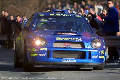 Tommi Mäkinen - Kaj Lindström
70º Rallye Automobile de Monte-Carlo 2002. Subaru Impreza S7 WRC '01 (X28 SRT). Clasificado 1º.
555 Subaru WRT

Del 18 al 20 de Enero, Monaco.
Superficie: asfalto - nieve.

El Rally tenia un total de 1424.55 km km de los que 396.78 km divididos en 15 tramos eran especiales, (una de ellas fue cancelada SS2 Sisteron - Thoard 1 de 36.73 Km).

Se inscribieron 55 equipos, tomaron la salida 54, finalizaron 26.@
Palabras clave: Subaru;Impreza;WRC;Montecarlo;2002