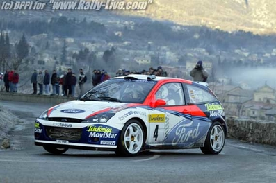 Carlos Sainz Cenamor - Lui­s Moya
70º Rallye Automobile de Monte-Carlo 2002. Ford Focus RS WRC '02 (Y6 FMC). Clasificado 3º.
Ford Motor Co. Ltd.

Del 18 al 20 de Enero, Monaco.
Superficie: asfalto - nieve.

El Rally tenia un total de 1424.55 km km de los que 396.78 km divididos en 15 tramos eran especiales, (una de ellas fue cancelada SS2 Sisteron - Thoard 1 de 36.73 Km).

Se inscribieron 55 equipos, tomaron la salida 54, finalizaron 26.@
Palabras clave: Ford;Focus;Montecarlo;2002