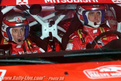 François Delecour - Daniel Grataloup
70º Rallye Automobile de Monte-Carlo 2002. Mitsubishi Lancer WRC (KP51 RWO). Clasificado 9º.
Marlboro Mitsubishi Ralliart

Del 18 al 20 de Enero, Monaco.
Superficie: asfalto - nieve.

El Rally tenia un total de 1424.55 km km de los que 396.78 km divididos en 15 tramos eran especiales, (una de ellas fue cancelada SS2 Sisteron - Thoard 1 de 36.73 Km).

Se inscribieron 55 equipos, tomaron la salida 54, finalizaron 26.@
Palabras clave: Mitsubishi;Lancer;Montecarlo;2002;Personajes