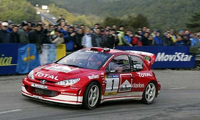Marcus Grönholm - Timo Rautiainen
39º Rallye Catalunya - Costa Brava - Rallye de España 2003. Peugeot 206 WRC (334 NQZ 75). Clasificado 6º.
Marlboro Peugeot Total

Del 24 al 26 de Octubre, Lloret de Mar, Girona, Catalunya, España.
Superficie: asfalto.

El Rally tenia un total de 1553.72 Km de los que 381.18 Km divididos en 22 tramos eran especiales.

Se inscribieron 49 equipos, tomaron la salida 47, finalizaron 33.@
Palabras clave: Peugeot;WRC;Catalunya;2003;Spain