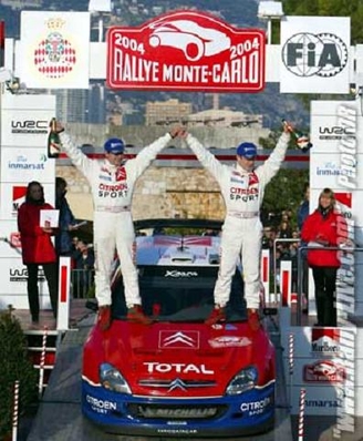 72º Rallye Automobile de Monte-Carlo 2004
Sébastien Loeb - Daniel Elena, Citröen Xsara WRC. Clasificado 1º.

Del 23 al 25 de Enero, Monaco.
Superficie: asfalto.

El Rally tenia un total de 1,331.92 Km de los que 389.12 Km divididos en 15 tramos, eran especiales (2 de ellos fueron cancelados SS1 Selonnet - Breziers 1 de 22.64 Km y SS10 Tourette du Chateau - St Antonin 2 de 24.80 Km. Uno de ellos se dio con tiempo de tramo teórico a todos los equipos, SS8 Tourette du Chateau - St Antonin 1 de 24.80 Km).

Se inscribieron 45 equipos, tomaron la salida 43, finalizaron 20.
@
Palabras clave: Sebastien_Loeb;Citroen;Xsara;WRC;Montecarlo;2004;Personajes;Parque_Cerrado
