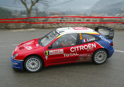 Sébastien Loeb - Daniel Elena
72º Rallye Automobile de Monte-Carlo 2004. Citröen Xsara WRC (20 DDM 92). Clasificado 1º.

Del 23 al 25 de Enero, Monaco.
Superficie: asfalto.

El Rally tenia un total de 1,331.92 Km de los que 389.12 Km divididos en 15 tramos, eran especiales (2 de ellos fueron cancelados SS1 Selonnet - Breziers 1 de 22.64 Km y SS10 Tourette du Chateau - St Antonin 2 de 24.80 Km. Uno de ellos se dio con tiempo de tramo teórico a todos los equipos, SS8 Tourette du Chateau - St Antonin 1 de 24.80 Km).

Se inscribieron 45 equipos, tomaron la salida 43, finalizaron 20.@
Palabras clave: Sebastien_Loeb;Citroen;Xsara;WRC;Montecarlo;2004