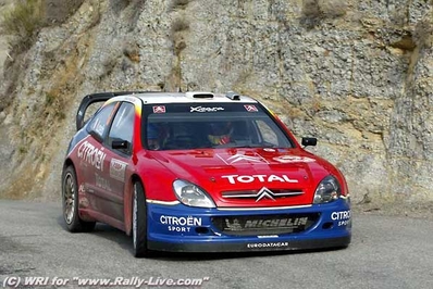 Sébastien Loeb - Daniel Elena
72º Rallye Automobile de Monte-Carlo 2004. Citröen Xsara WRC (20 DDM 92). Clasificado 1º.

Del 23 al 25 de Enero, Monaco.
Superficie: asfalto.

El Rally tenia un total de 1,331.92 Km de los que 389.12 Km divididos en 15 tramos, eran especiales (2 de ellos fueron cancelados SS1 Selonnet - Breziers 1 de 22.64 Km y SS10 Tourette du Chateau - St Antonin 2 de 24.80 Km. Uno de ellos se dio con tiempo de tramo teórico a todos los equipos, SS8 Tourette du Chateau - St Antonin 1 de 24.80 Km).

Se inscribieron 45 equipos, tomaron la salida 43, finalizaron 20.@
Palabras clave: Sebastien_Loeb;Citroen;Xsara;WRC;Montecarlo;2004