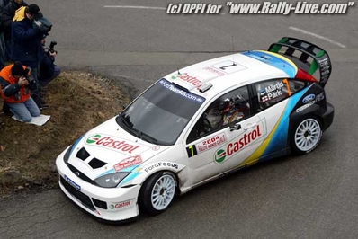 Markko Martin - Michael Park
72º Rallye Automobile de Monte-Carlo 2004. Ford Focus RS WRC 03 (EK52 NWN). Clasificado 2º.

Del 23 al 25 de Enero, Monaco.
Superficie: asfalto.

El Rally tenia un total de 1,331.92 Km de los que 389.12 Km divididos en 15 tramos, eran especiales (2 de ellos fueron cancelados SS1 Selonnet - Breziers 1 de 22.64 Km y SS10 Tourette du Chateau - St Antonin 2 de 24.80 Km. Uno de ellos se dio con tiempo de tramo teórico a todos los equipos, SS8 Tourette du Chateau - St Antonin 1 de 24.80 Km).

Se inscribieron 45 equipos, tomaron la salida 43, finalizaron 20.@
Palabras clave: Markko_Martin;Ford;Focus;WRC;Montecarlo;2004