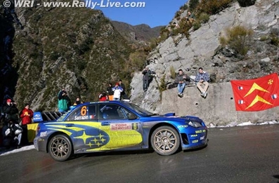 Stéphane Sarrazin - Stéphane Prévot
74º Rallye Automobile de Monte-Carlo 2006. Subaru Impreza S12 WRC 06 (GT55 SRT). Clasificado 5º.

Del 20 al 22 de Enero, Monaco.
Superficie: asfalto - nieve.

El Rally tenia un total de 1294.89 Km de los que 366.39 km divididos en 18 tramos eran especiales, (2 de ellas fueron canceladas SS3 Pierlas - Ilonse 1 de 23.22 Km y SS11 La Tour sur Tinee - Utelle 2 de 18.73 Km).

Se inscribieron 53 equipos, tomaron la salida 51, finalizaron 43.@
Palabras clave: Stéphane_Sarrazin;Stéphane_Prévot;Subaru;Impreza;WRC;Montecarlo;2006