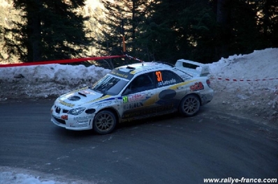 Jari-Matti Latvala - Miikka Anttila
74º Rallye Automobile de Monte-Carlo 2006. Subaru Impreza STi N12 (049 AXC). Clasificado 41º.

Del 20 al 22 de Enero, Monaco.
Superficie: asfalto - nieve.

El Rally tenia un total de 1294.89 Km de los que 366.39 km divididos en 18 tramos eran especiales, (2 de ellas fueron canceladas SS3 Pierlas - Ilonse 1 de 23.22 Km y SS11 La Tour sur Tinee - Utelle 2 de 18.73 Km).

Se inscribieron 53 equipos, tomaron la salida 51, finalizaron 43.@
Palabras clave: ;Miikka_Anttila;Subaru;Impreza;Montecarlo;2006